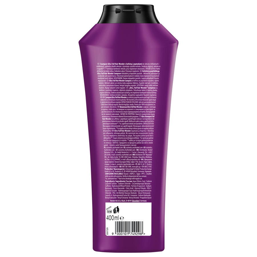 Schwarzkopf Gliss Σαμπουάν Full Hair Wonder Για Αδύναμα Μαλλιά 400ml.