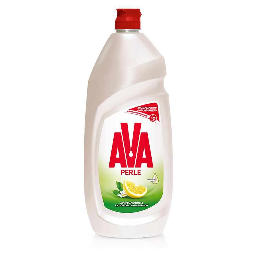 Ava Perle Υγρό Απορρυπαντικό Πιάτων Χαμομήλι & Λεμόνι 900ml.