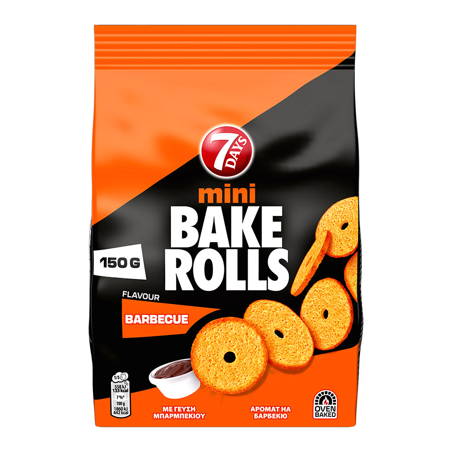 7Days Bake Rolls Μίνι Barbeque 150γρ.