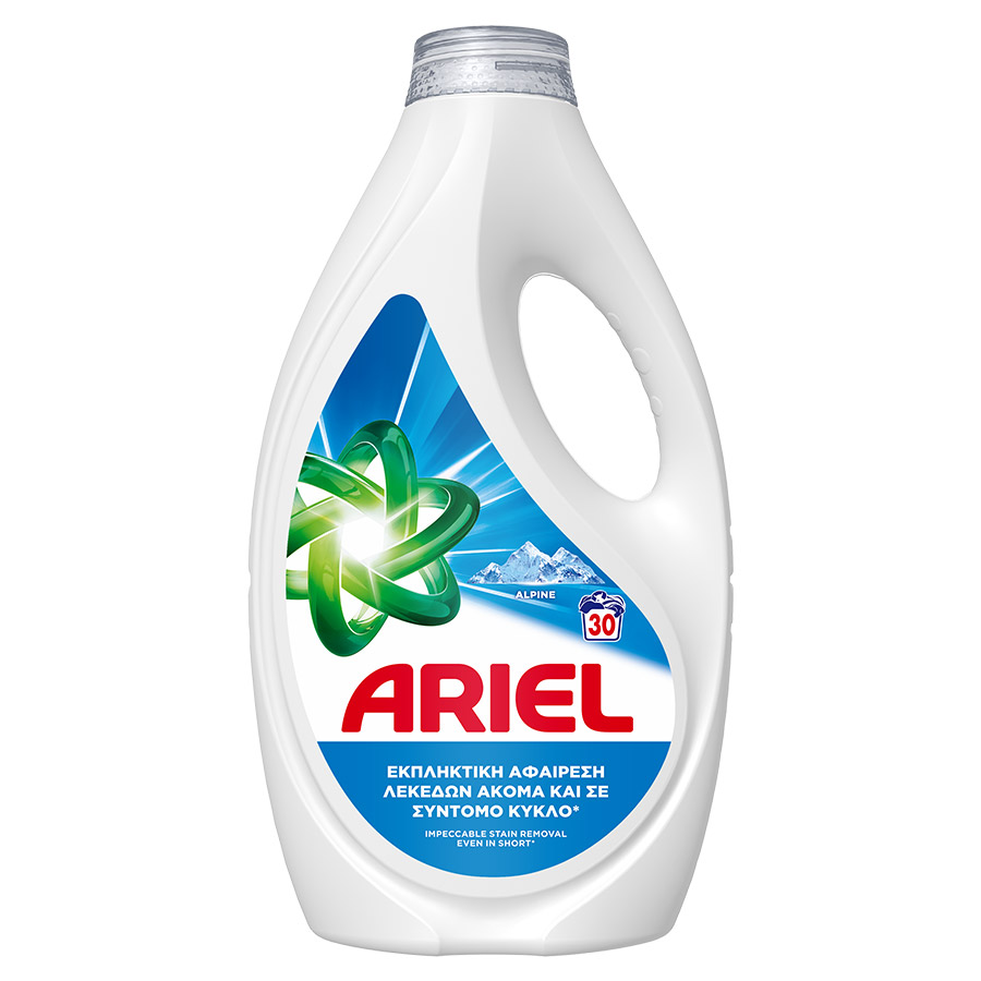 Ariel Υγρό Απορρυπαντικό Πλυντηρίου Ρούχων Alpine 30mez. 1,35lt.