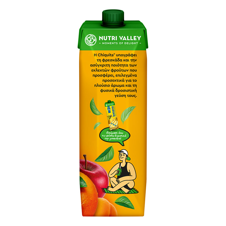Nutri Valley Φρουτοποτό Chiquita Πορτοκάλι Βερίκοκο Μήλο 1lt.
