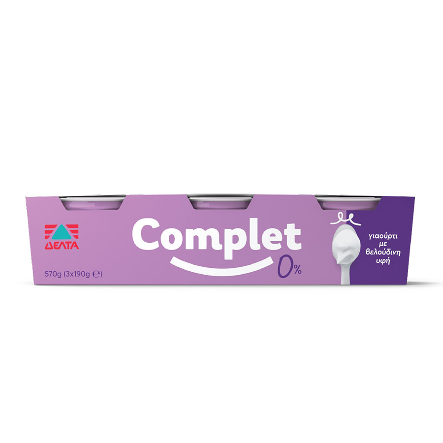 Δέλτα Complet Γιαούρτι 0% Λιπαρά 3x190γρ.