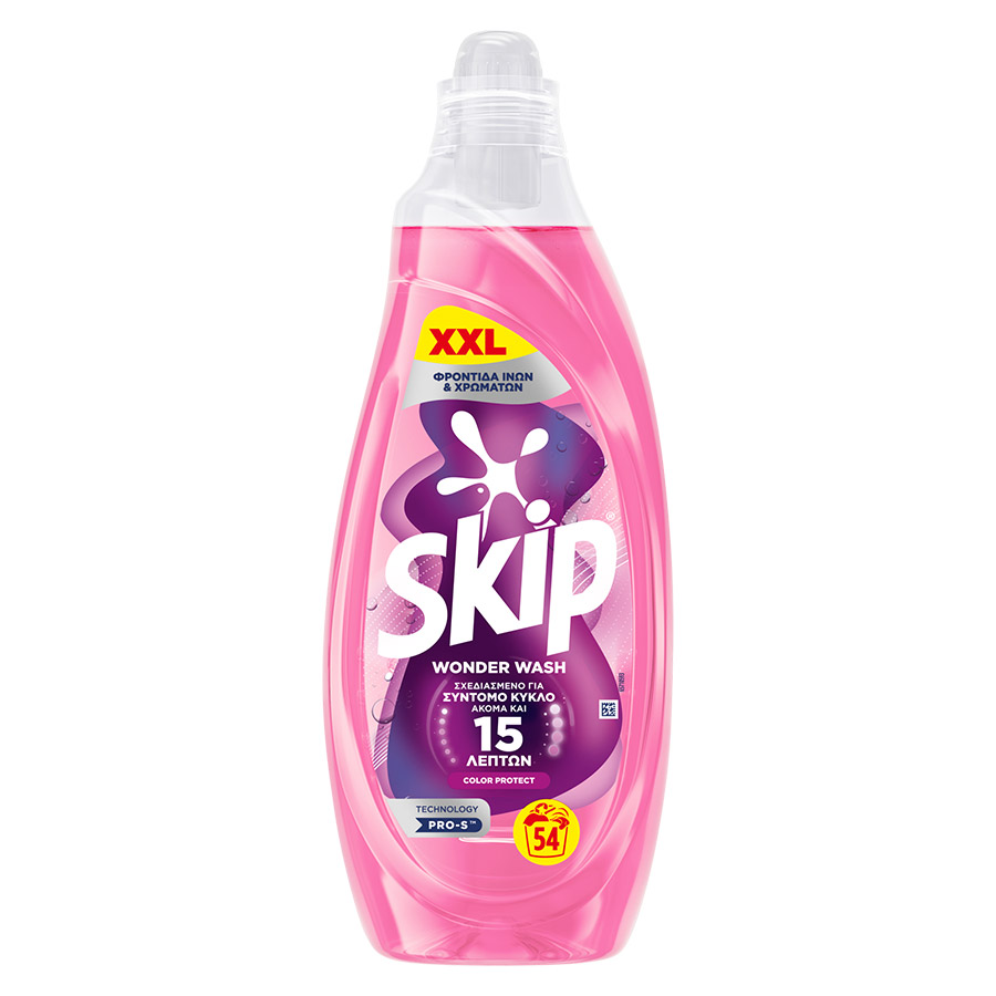 Skip Wonder Wash Υγρό Απορρυπαντικό Πλυντηρίου Ρούχων Color Protect 54mez. 2,16lt.