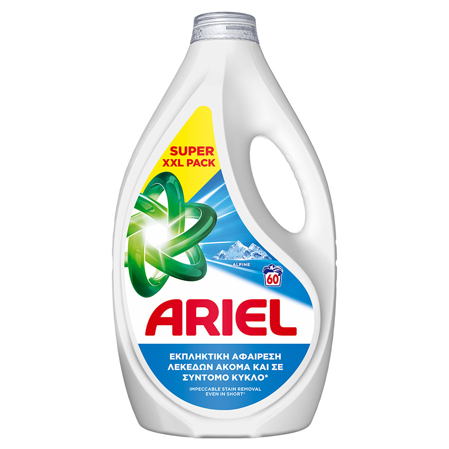 Ariel Υγρό Απορρυπαντικό Πλυντηρίου Ρούχων Alpine 60mez. 2,7lt.