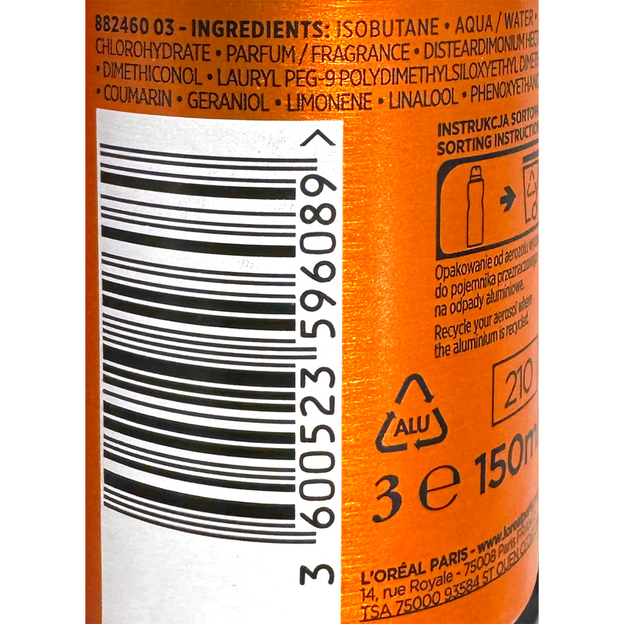 L'oreal Paris Men Expert Αποσμητικό Σπρέι Thermic Resist 150ml.