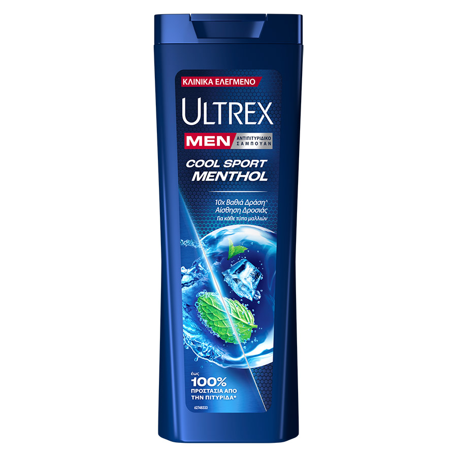 Ultrex Men Σαμπουάν Cool Sport Menthol Για Όλους Τους Τύπους Μαλλιών 360ml.
