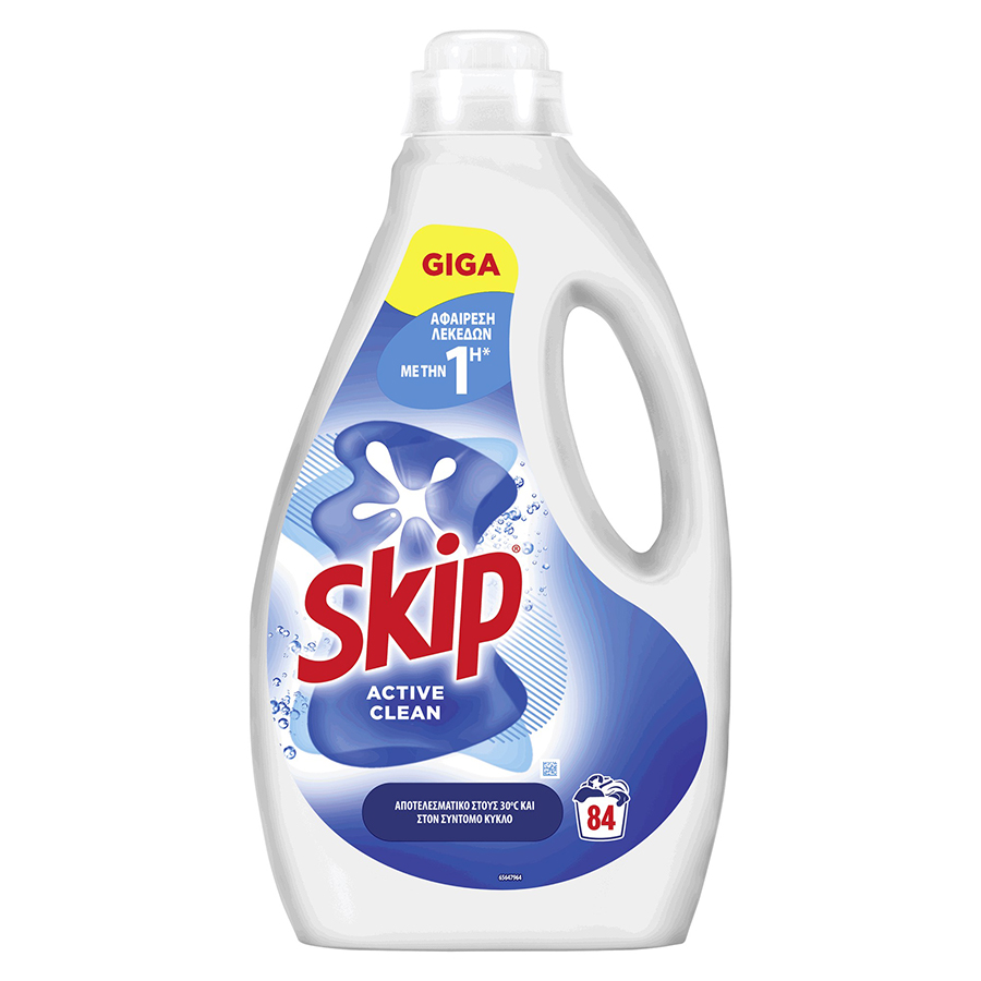 Skip Υγρό Απορρυπαντικό Πλυντηρίου Ρούχων Active Clean 84mez.3,78lt.