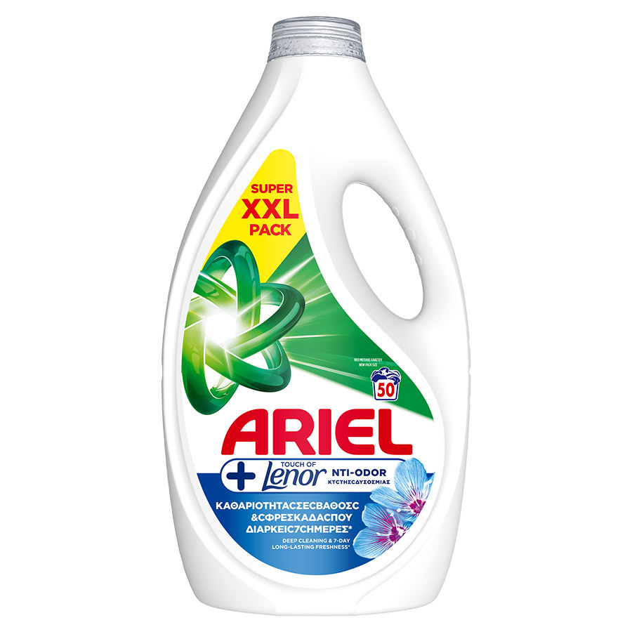 Ariel Touch Of Lenor Υγρό Απορρυπαντικό Πλυντηρίου Ρούχων 50mez. 2,25lt.