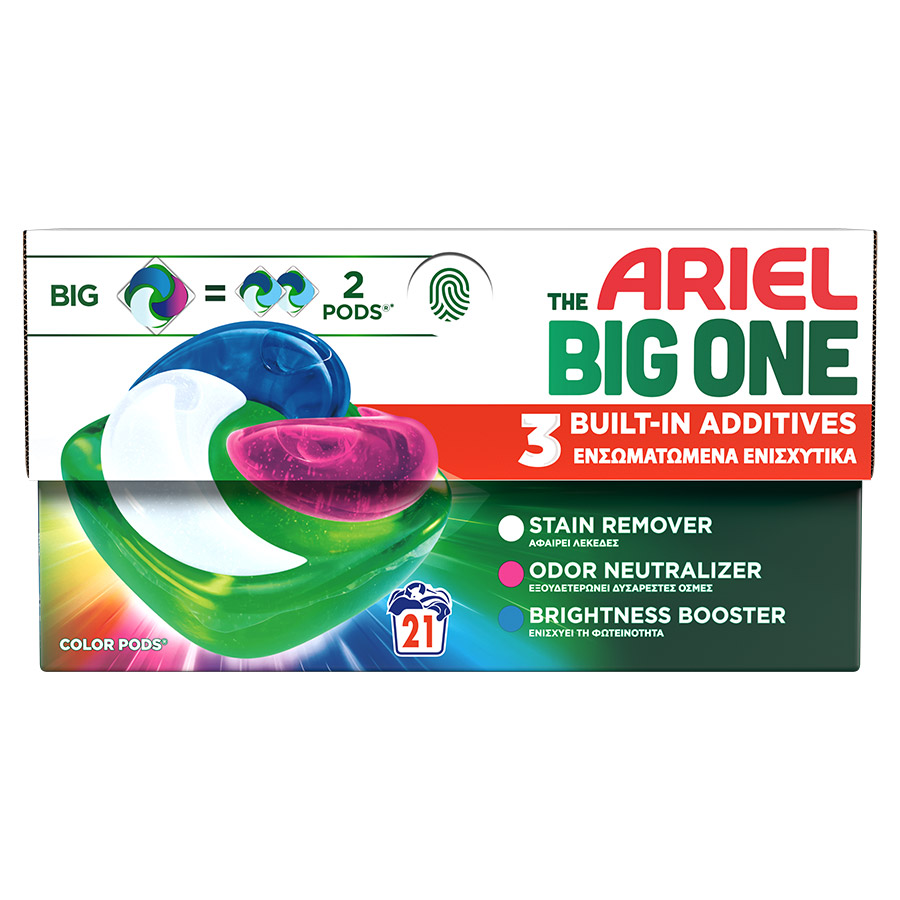 Ariel Big One Pods Απορρυπαντικό Πλυντηρίου Ρούχων Color 21τεμ.