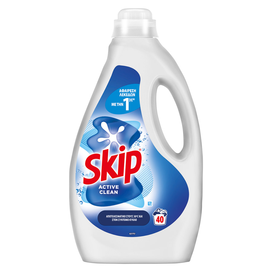 Skip Υγρό Απορρυπαντικό Πλυντηρίου Ρούχων Active Clean 40mez. 2lt.