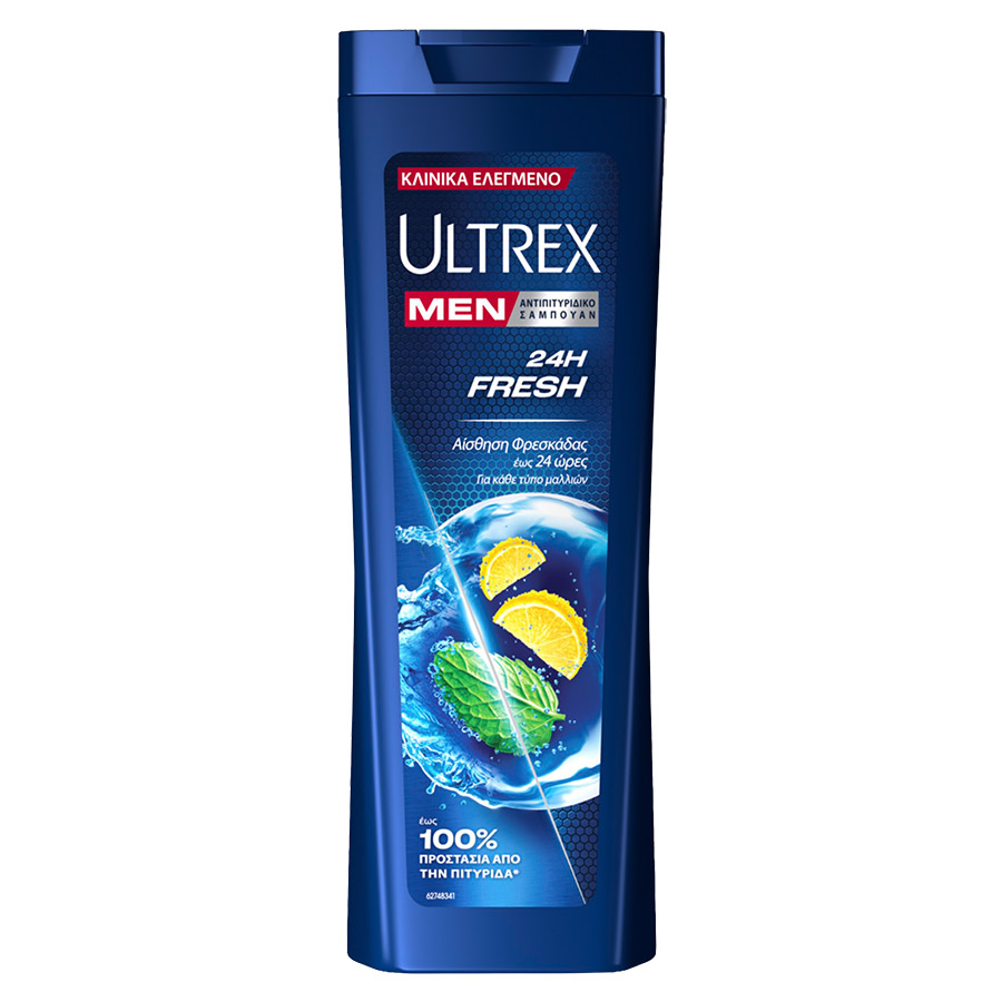 Ultrex Men Σαμπουάν 24H Fresh Για Όλους Τους Τύπους Μαλλιών 360ml.