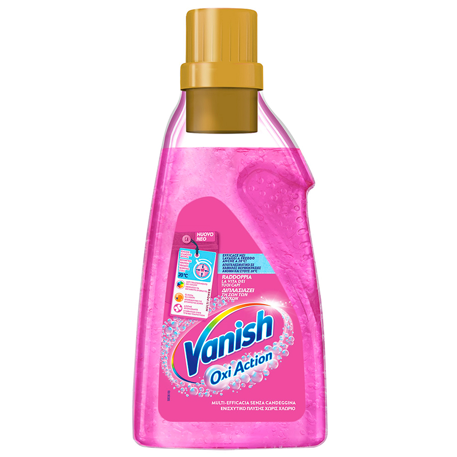 Vanish Oxi Action Ενισχυτικό Πλύσης Gel Χωρίς Χλώριο Pink 1,5lt.