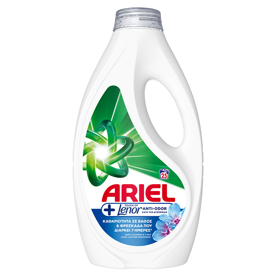Ariel Touch Of Lenor Υγρό Απορρυπαντικό Πλυντηρίου Ρούχων 25mez. 1,125lt.