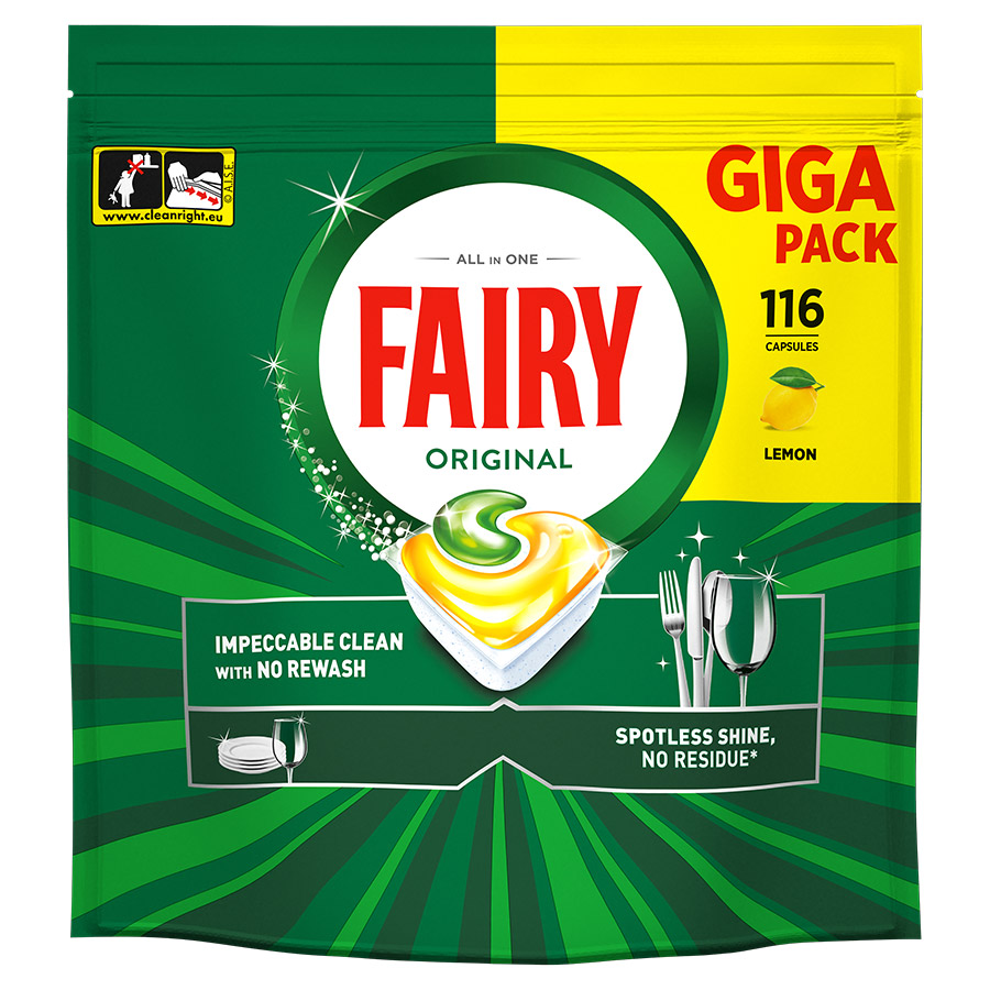 Fairy Original Κάψουλες Πλυντηρίου Πιάτων Λεμόνι Giga Pack 116τεμ.