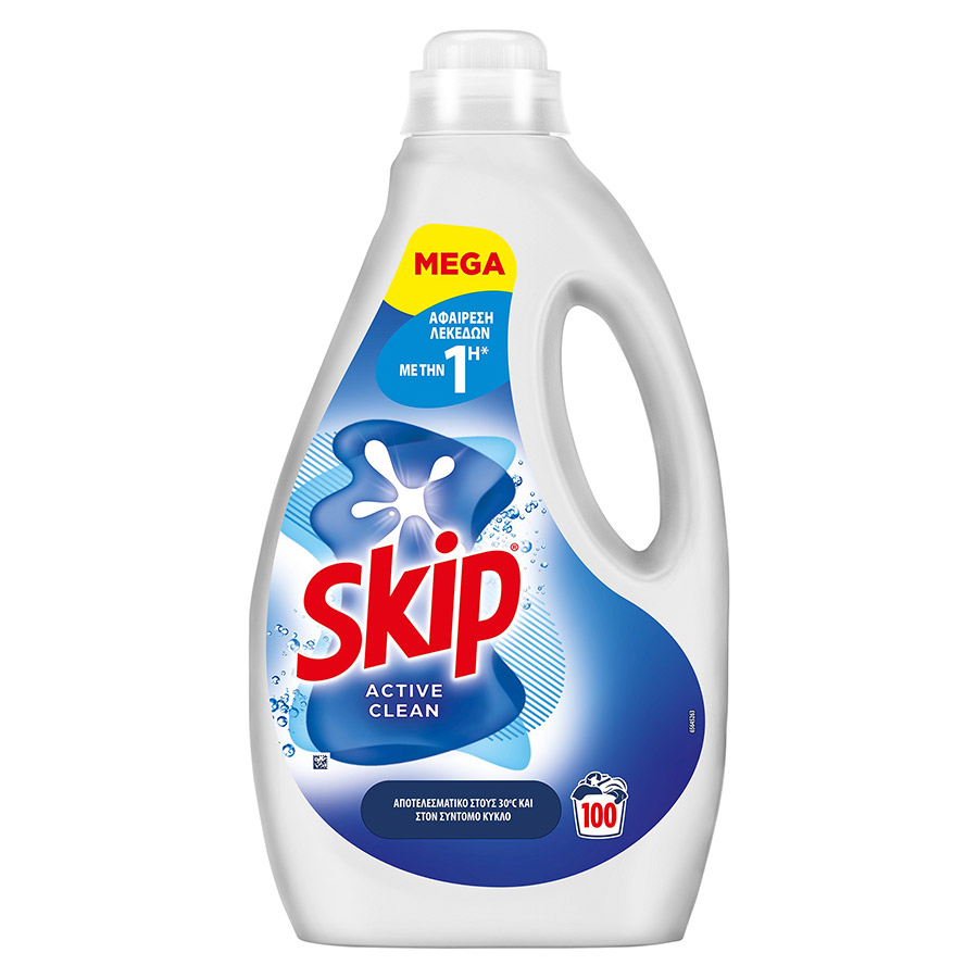 Skip Υγρό Απορρυπαντικό Πλυντηρίου Ρούχων Active Clean 100mez. 4,5lt.