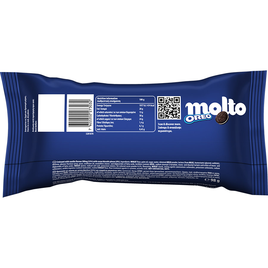 Molto Κρουασάν Oreo 98γρ.