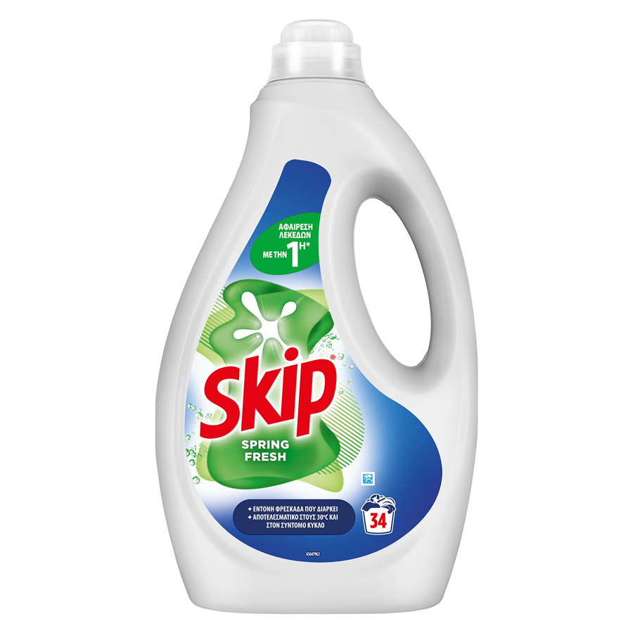 Skip Υγρό Απορρυπαντικό Πλυντηρίου Ρούχων Spring Fresh 34mez. 1,53lt.