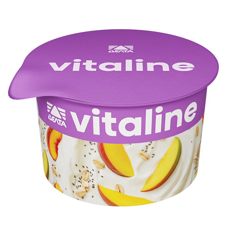 Δέλτα Vitaline Επιδόρπιο Γιαουρτιού Μάνγκο Ροδάκινο 2x170γρ.