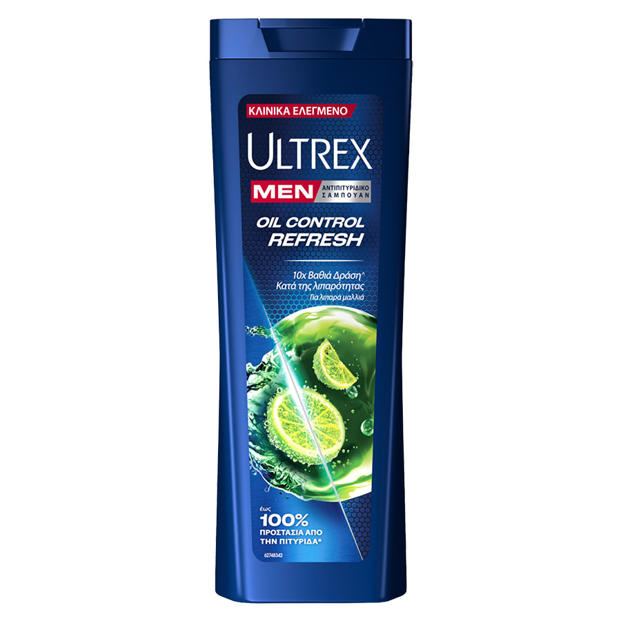 Ultrex Men Σαμπουάν Oil Control Refresh Για Λιπαρά Μαλλιά 360ml.