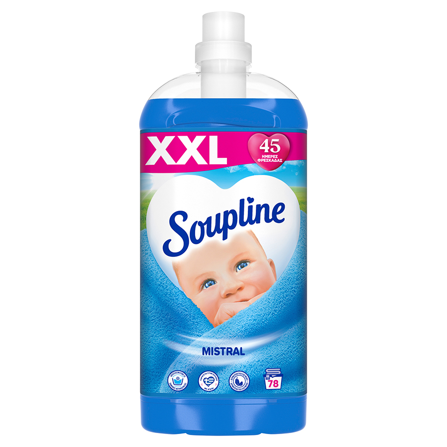 Soupline Συμπυκνωμένο Μαλακτικό Ρούχων Mistral 78mez. 1,638lt.