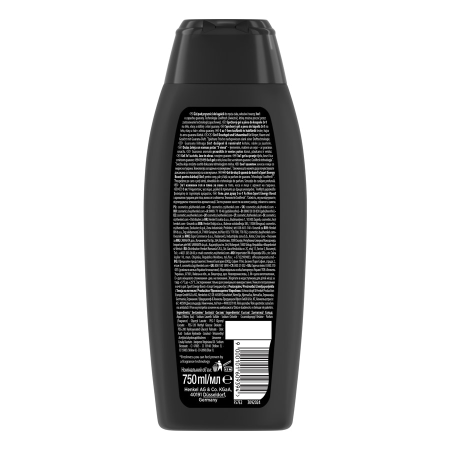 Fa Men Αφρόλουτρο Sport Energy Boost 750ml.