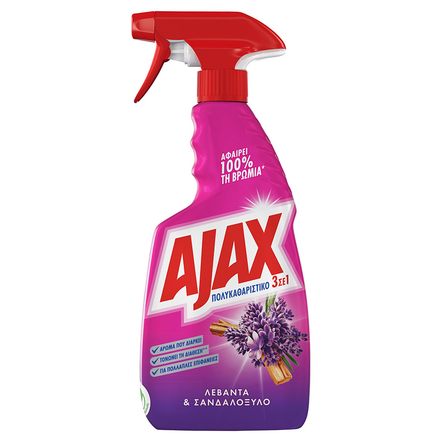 Ajax Relaxing Καθαριστικό Επιφανειών 3σε1 Λεβάντα & Σανδαλόξυλο 500ml.