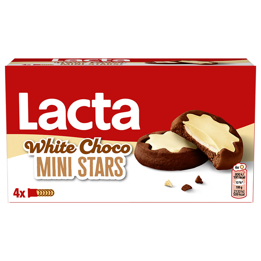 Lacta Μπισκότα White Choco Μίνι Stars 150γρ.