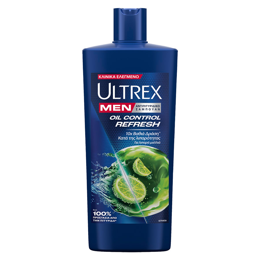 Ultrex Men Σαμπουάν Oil Control Refresh Για Λιπαρά Μαλλιά 610ml.
