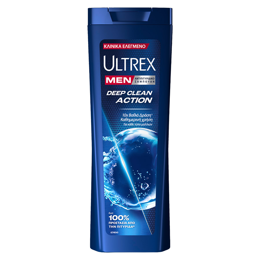 Ultrex Men Σαμπουάν Deep Clean Action Για Όλους Τους Τύπους Μαλλιών 360ml.