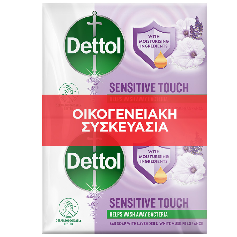 Dettol Σαπούνι Sensitive Οικογενειακή Συσκευασία 4x85γρ.