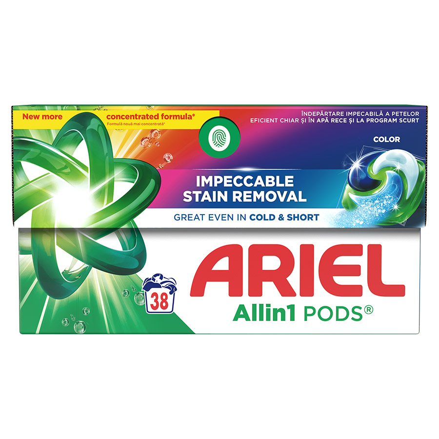Ariel All In 1 Pods Color Απορρυπαντικό Πλυντηρίου Ρούχων 38τεμ. 691,6γρ.