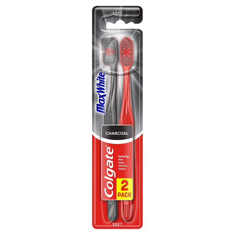 Colgate Max White Οδοντόβουρτσα Charcoal 2τεμ.