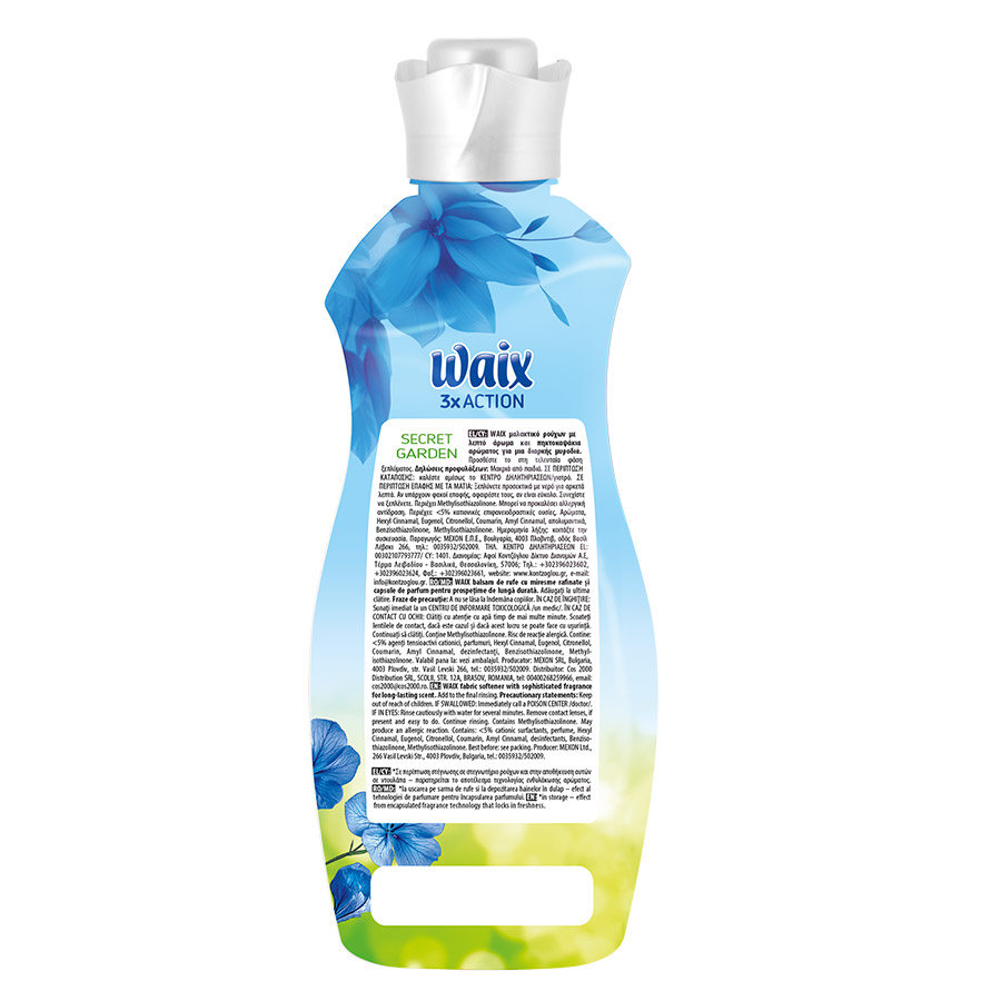 Waix Συμπυκνωμένο Μαλακτικό Ρούχων Secret Garden 42mez. 882ml.