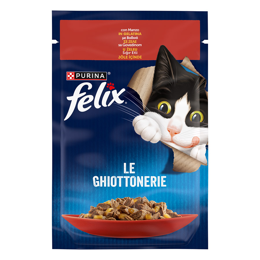Purina Felix Γατοτροφή Βοδινό Σε Ζελέ 85γρ.