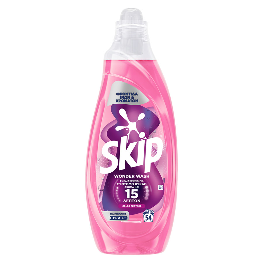 Skip Wonder Wash Υγρό Απορρυπαντικό Πλυντηρίου Ρούχων Color Protect 54mez. 2,16lt.