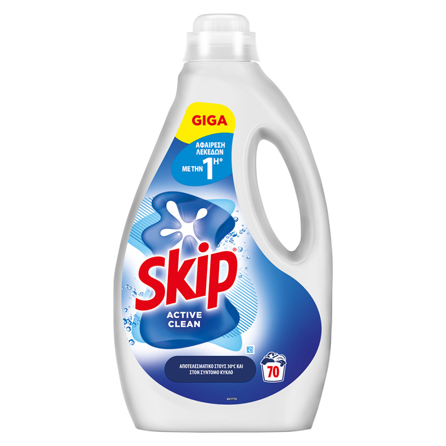 Skip Υγρό Απορρυπαντικό Πλυντηρίου Ρούχων Active Clean 70mez. 3,5lt.