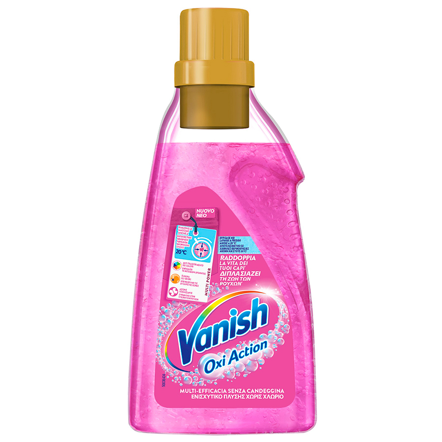 Vanish Oxi Action Υγρό Καθαριστικό Gel Λεκέδων Χωρίς Χλώριο Pink 750ml.