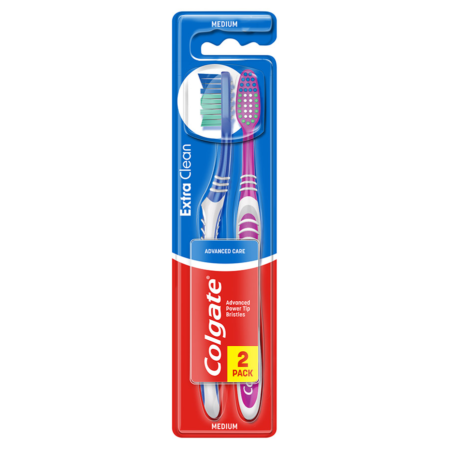 Colgate Extreme Clean Οδοντόβουρτσα Μέτρια 2τεμ.