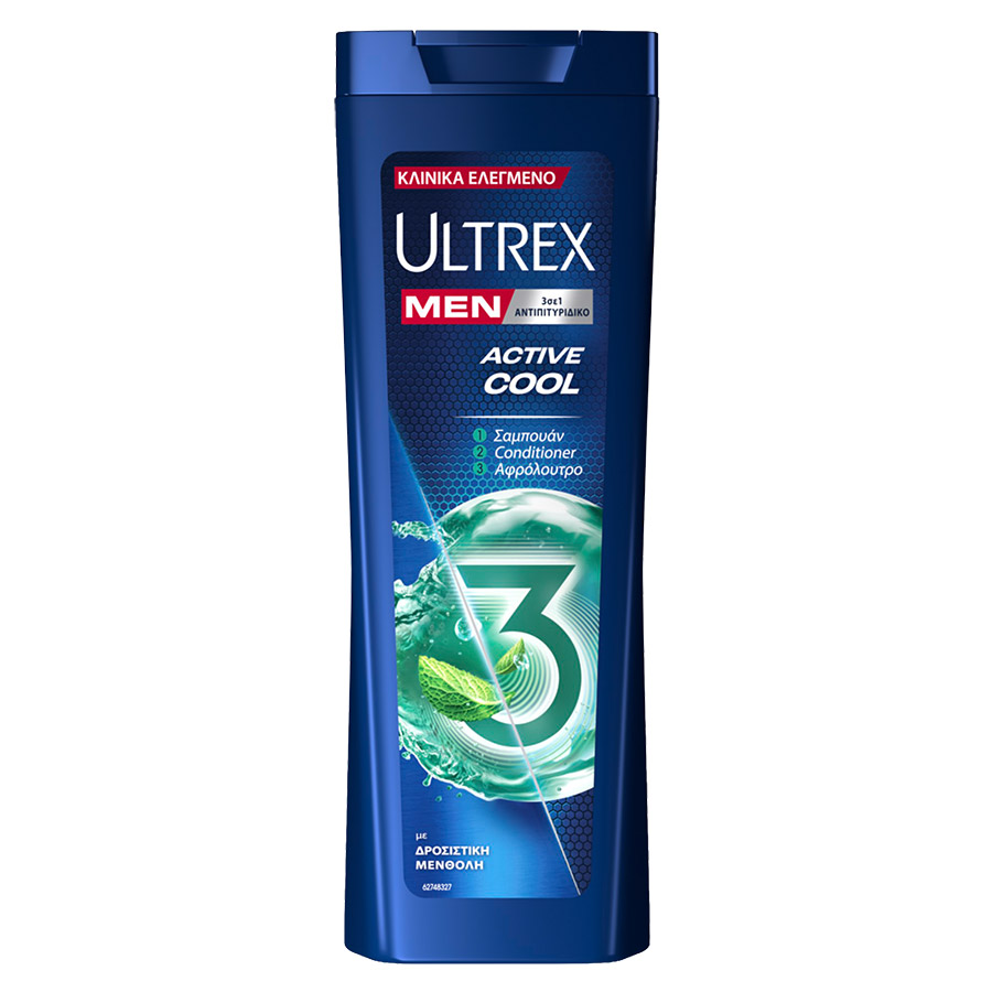Ultrex Men Σαμπουάν Active Cool 3σε1 360ml.