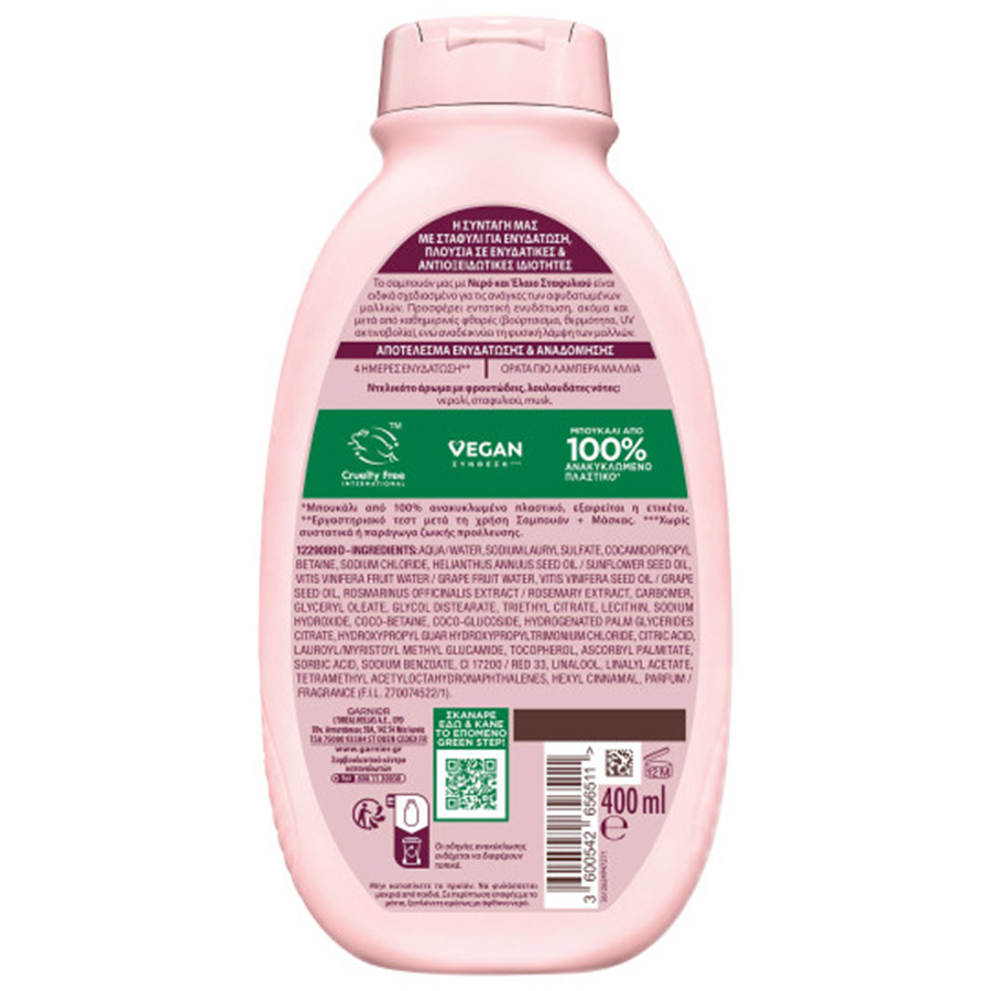L'oreal Garnier Botanic Therapy Σαμπουάν Grape Moisture Για Αφυδατωμένα Μαλλιά 400ml.