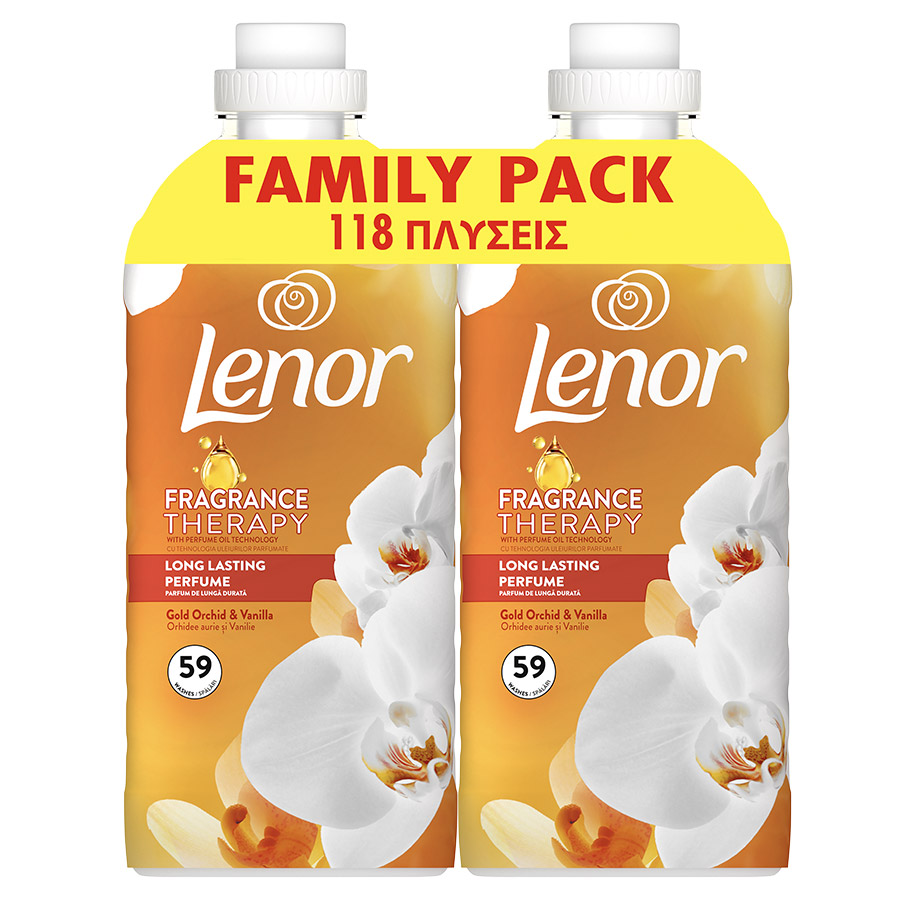 Lenor Joy Συμπυκνωμένο Μαλακτικό Ρούχων Gold Orchid 2x59mez. 2,478lt.
