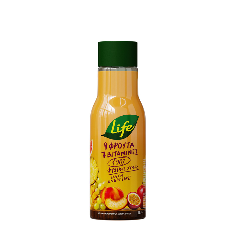 Δέλτα Life Φυσικός Χυμός 9 Φρούτα 1lt.