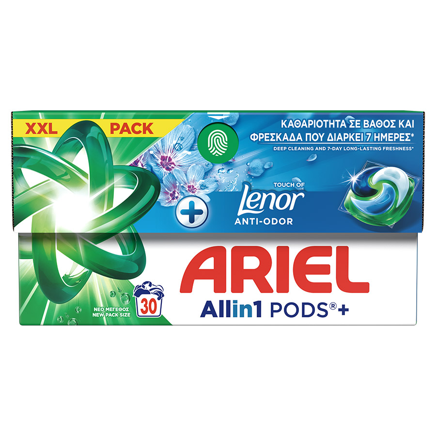 Ariel All In 1 Pods Απορρυπαντικό Πλυντηρίου Ρούχων Touch Of Lenor 30τεμ.