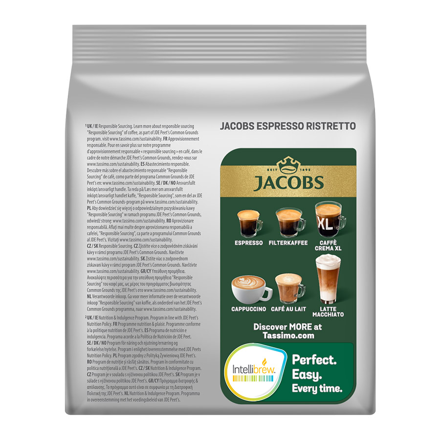 Jacobs Tassimo Καφές Espresso Ristretto Σε Κάψουλες 16τεμ. 128γρ.