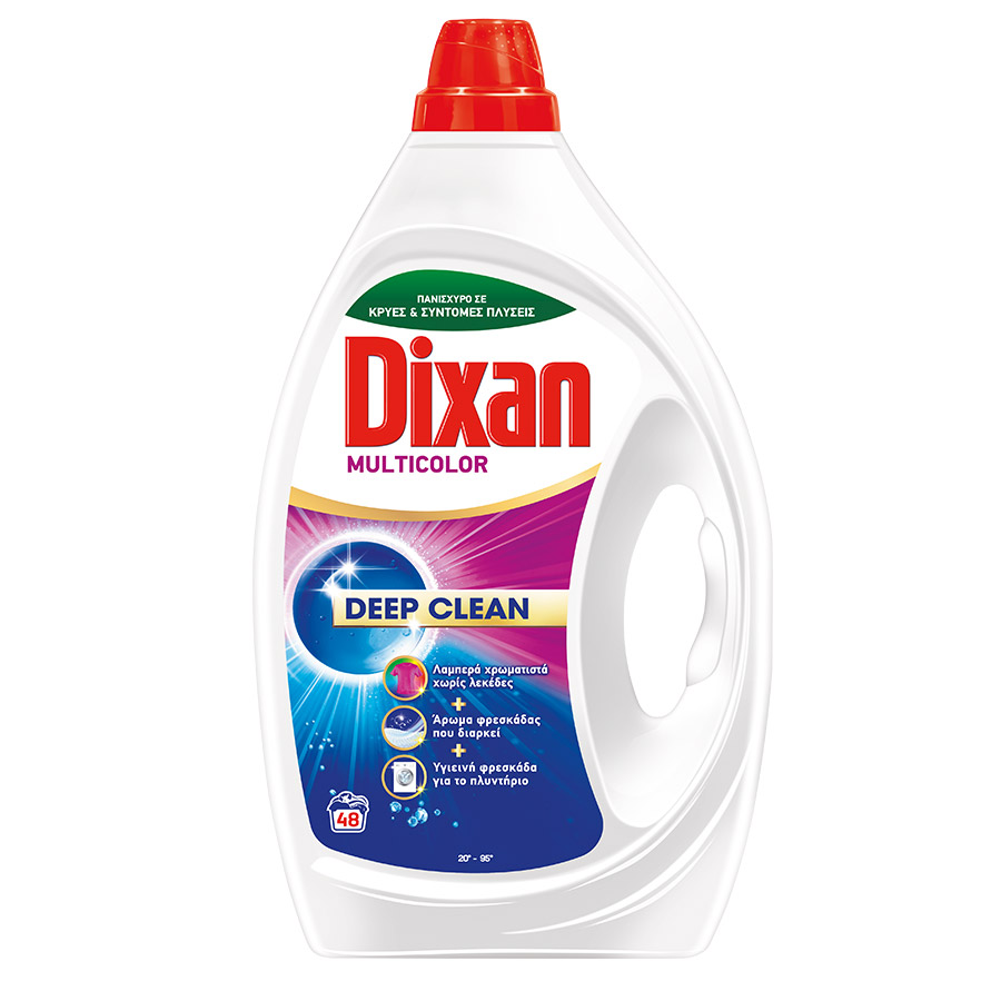 Dixan Multicolor Υγρό Απορρυπαντικό Πλυντηρίου Ρούχων 48mez. 2,16lt.