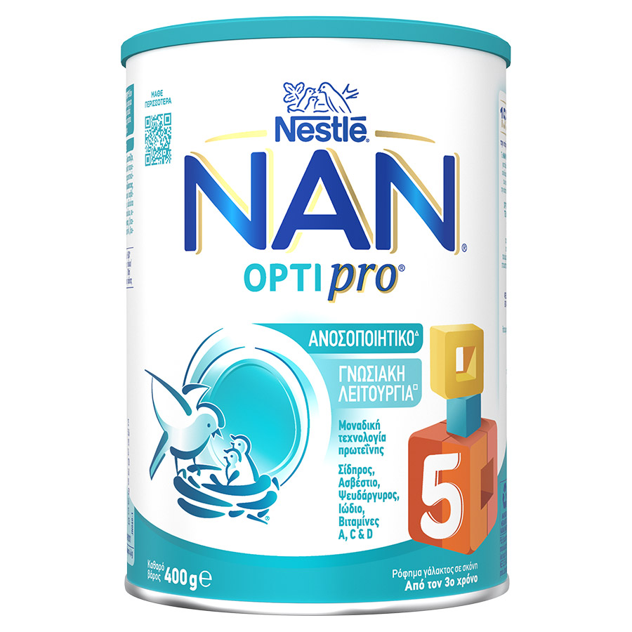 Nestle Nan Optipro 5 Βρεφικό Γάλα Σκόνη 3+Ετών 400γρ.