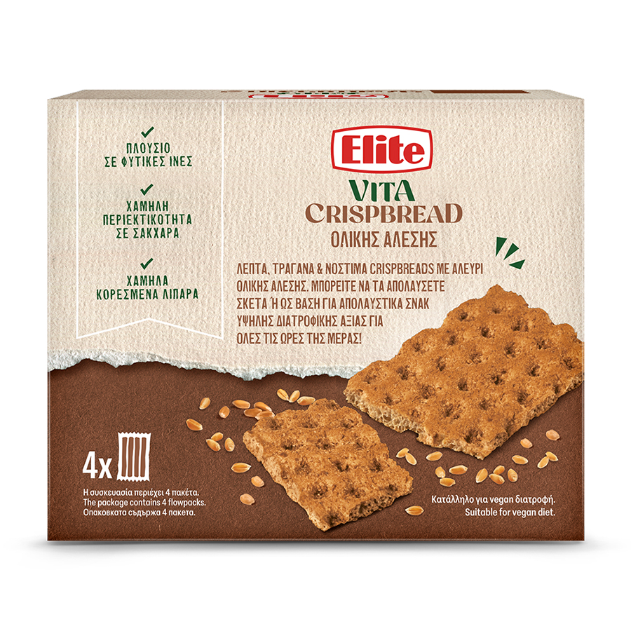 Elite Vita Crispbread Φρυγανιές Ολικής 265γρ.