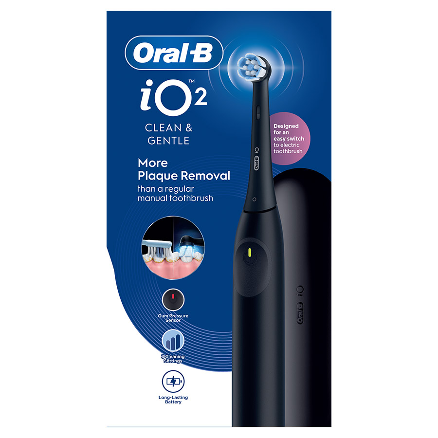Oral-B iO Series 2  Black Ηλεκτρική Οδοντόβουρτσα Επαναφορτιζόμενη +Θήκη Ταξιδίου