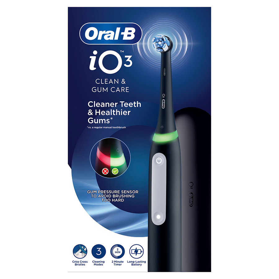 Oral-B iO3 Magnetic Black  Ηλεκτρική Οδοντόβουρτσα Επαναφορτιζόμενη