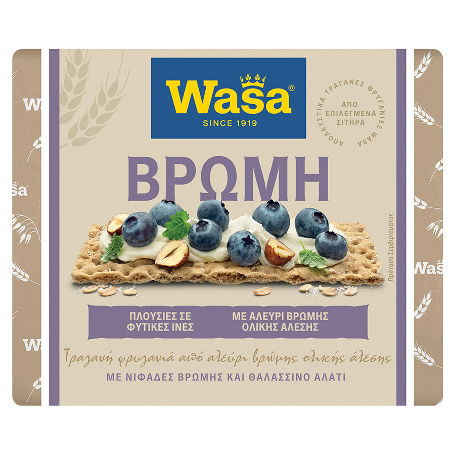 Wasa Φρυγανιές Crunchy Twist Με Βρώμη & Θαλασσινό Αλάτι 265γρ.